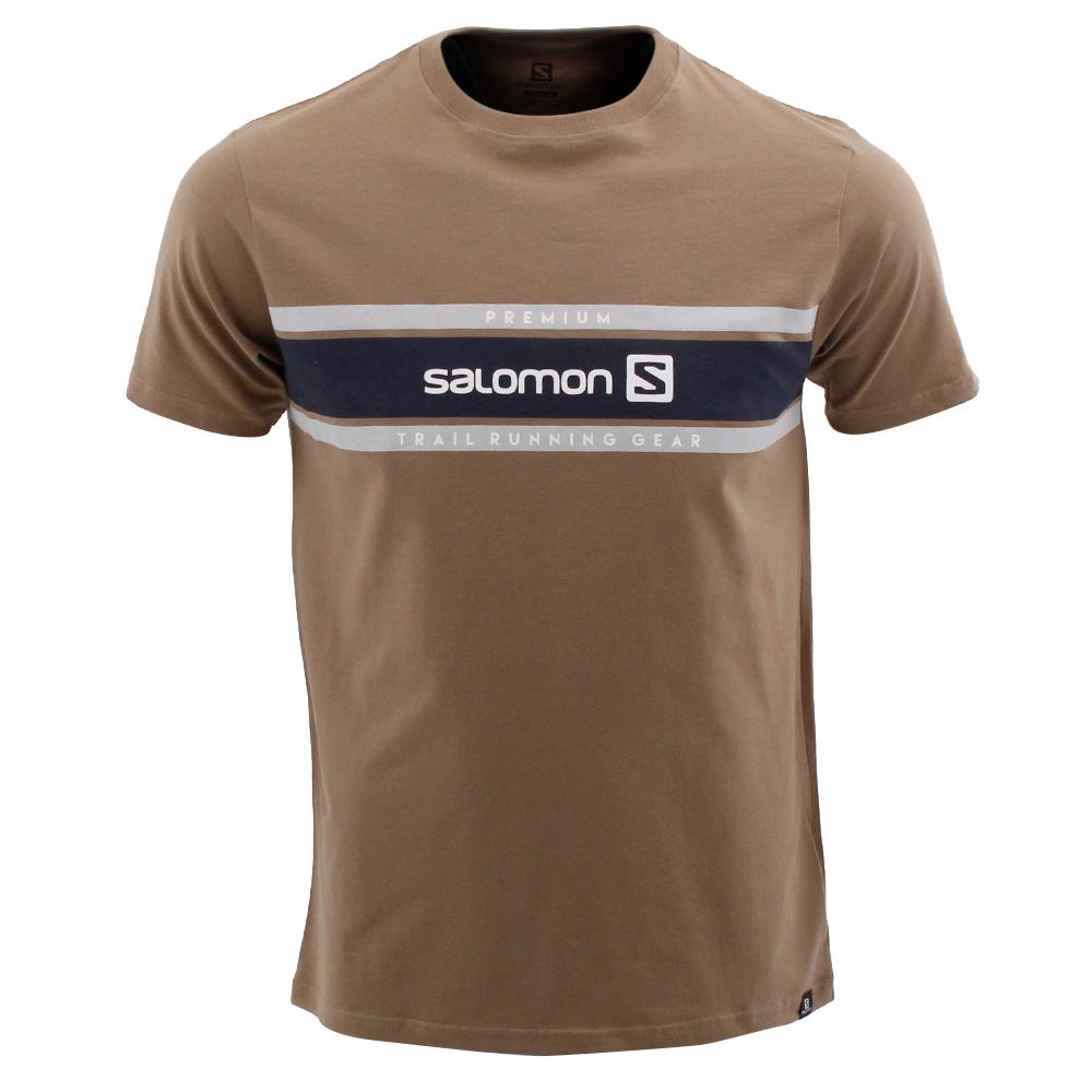 T-Shirty Męskie Salomon TOW THE LINE SS M - Brązowe - Polska (146-FWUKIQ)